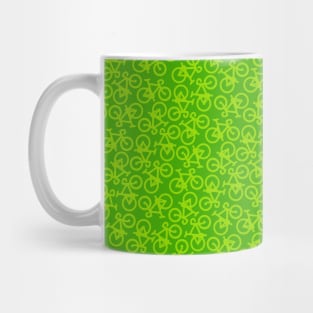 Bikes Green Pattern Mug